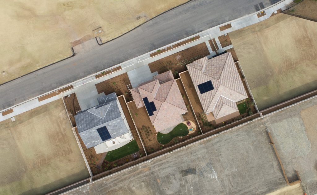 Drone Aerial View of Home Construction Site Final Stage.
